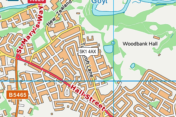 SK1 4AX map - OS VectorMap District (Ordnance Survey)