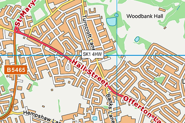 SK1 4HW map - OS VectorMap District (Ordnance Survey) SK1 4HW map - OS VectorMap District (Ordnance Survey)