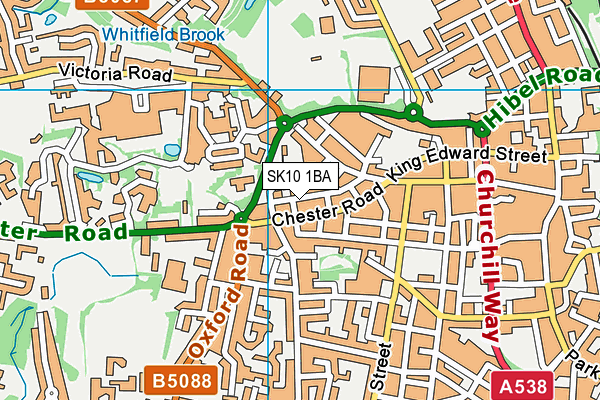 SK10 1BA map - OS VectorMap District (Ordnance Survey)