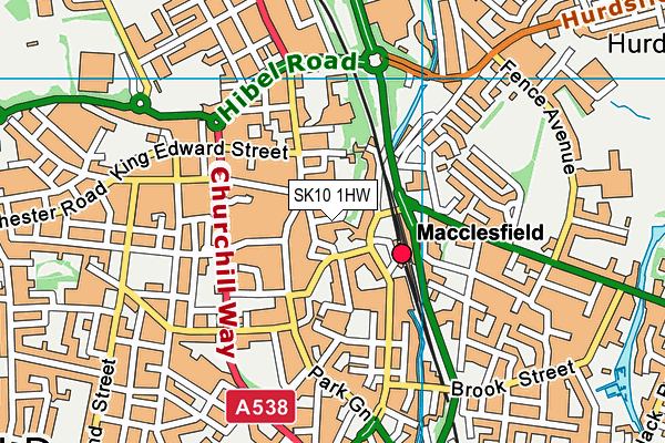 SK10 1HW map - OS VectorMap District (Ordnance Survey)