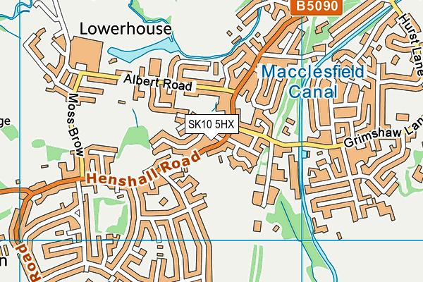 SK10 5HX map - OS VectorMap District (Ordnance Survey)