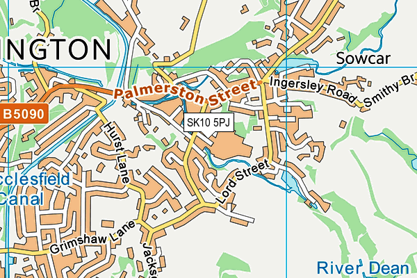 SK10 5PJ map - OS VectorMap District (Ordnance Survey)