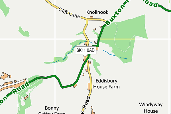 SK11 0AD map - OS VectorMap District (Ordnance Survey)