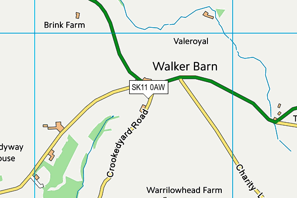 SK11 0AW map - OS VectorMap District (Ordnance Survey)