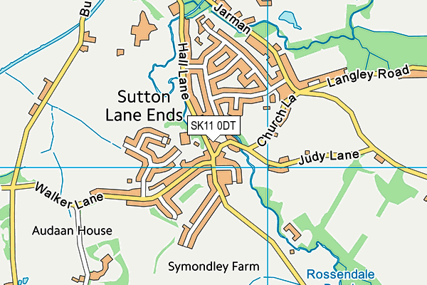 SK11 0DT map - OS VectorMap District (Ordnance Survey)