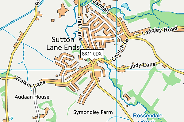 SK11 0DX map - OS VectorMap District (Ordnance Survey)