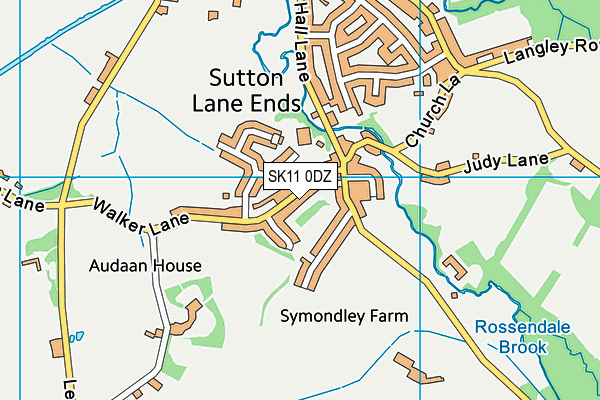 SK11 0DZ map - OS VectorMap District (Ordnance Survey)