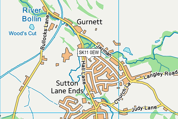 SK11 0EW map - OS VectorMap District (Ordnance Survey)