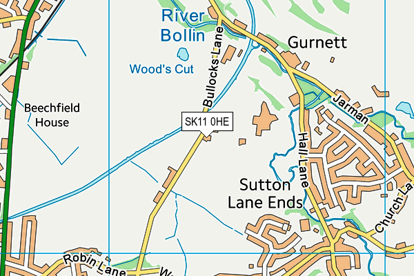 SK11 0HE map - OS VectorMap District (Ordnance Survey)