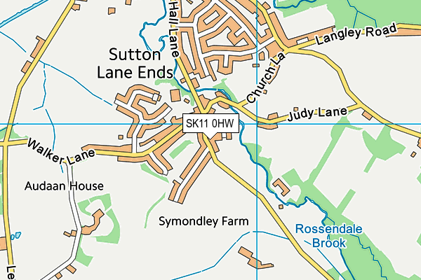 SK11 0HW map - OS VectorMap District (Ordnance Survey)