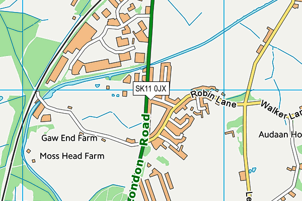 SK11 0JX map - OS VectorMap District (Ordnance Survey)