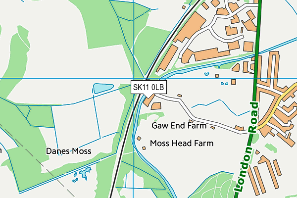 SK11 0LB map - OS VectorMap District (Ordnance Survey)