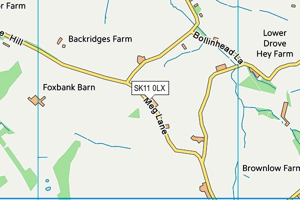 SK11 0LX map - OS VectorMap District (Ordnance Survey) SK11 0LX map - OS VectorMap District (Ordnance Survey)