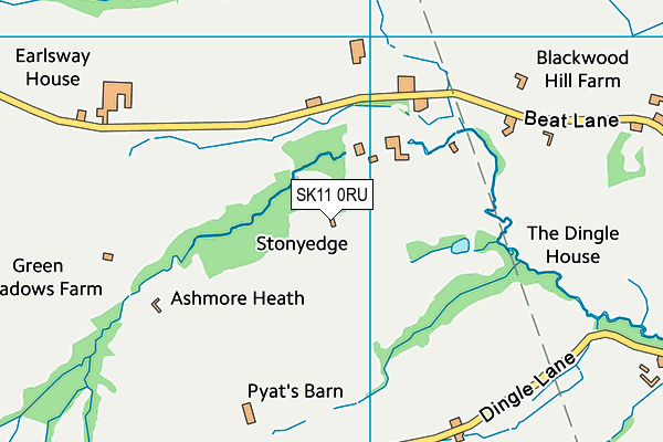SK11 0RU map - OS VectorMap District (Ordnance Survey)