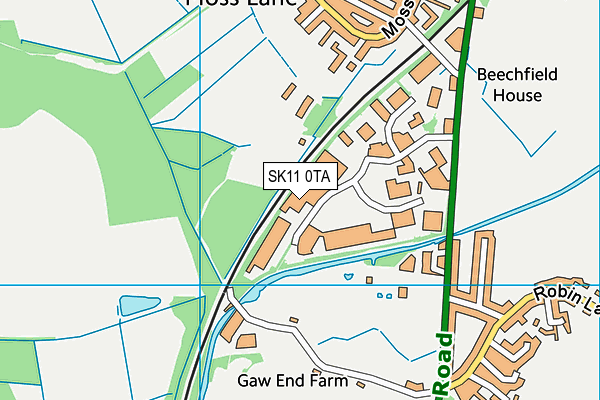 SK11 0TA map - OS VectorMap District (Ordnance Survey)