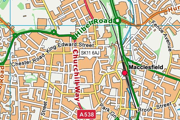 SK11 6AJ map - OS VectorMap District (Ordnance Survey)