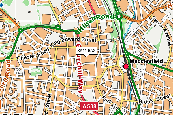 SK11 6AX map - OS VectorMap District (Ordnance Survey)