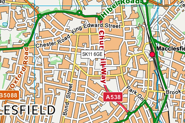 SK11 6GE map - OS VectorMap District (Ordnance Survey)