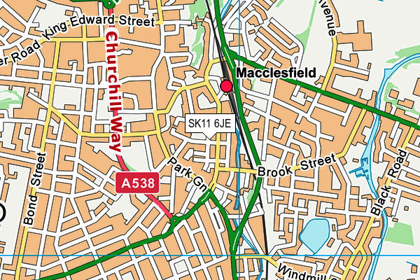 SK11 6JE map - OS VectorMap District (Ordnance Survey)
