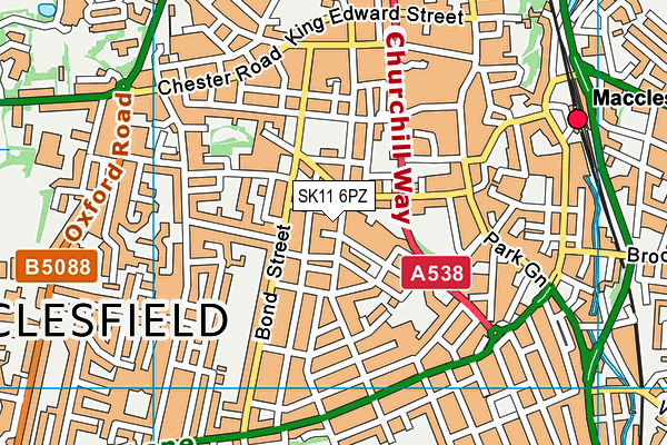 SK11 6PZ map - OS VectorMap District (Ordnance Survey)