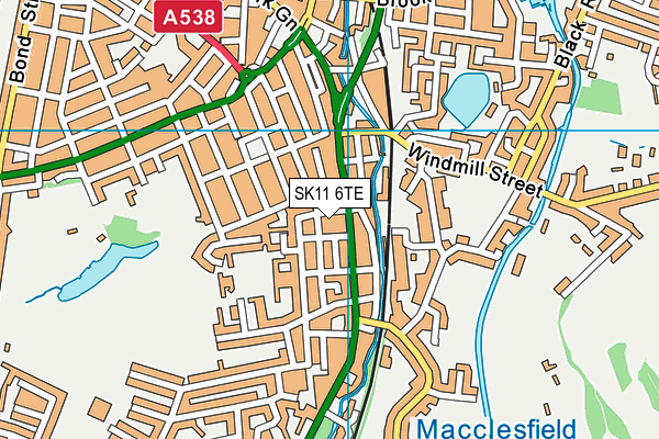 SK11 6TE map - OS VectorMap District (Ordnance Survey)