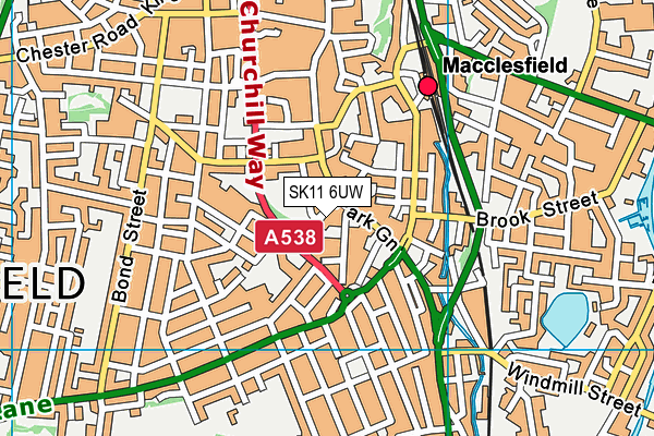 SK11 6UW map - OS VectorMap District (Ordnance Survey)