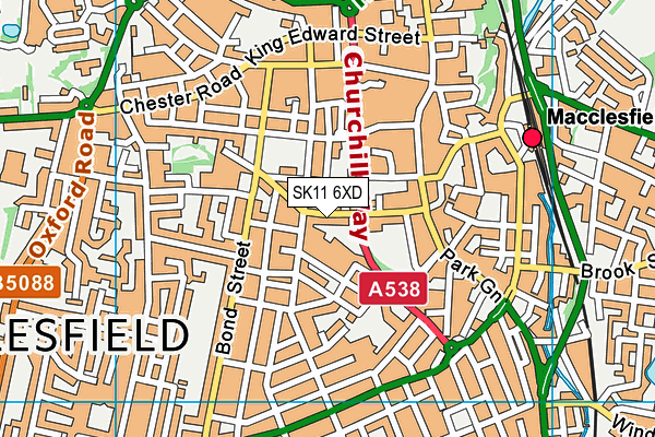 SK11 6XD map - OS VectorMap District (Ordnance Survey)