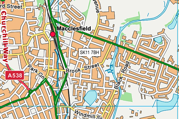 SK11 7BH map - OS VectorMap District (Ordnance Survey)