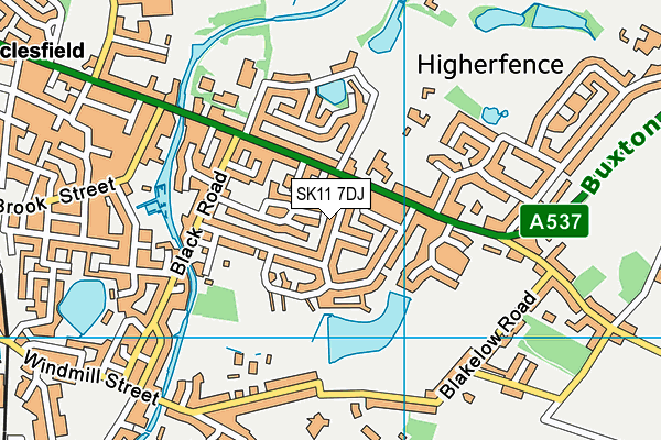 SK11 7DJ map - OS VectorMap District (Ordnance Survey)
