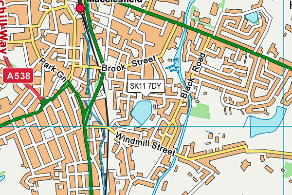 SK11 7DY map - OS VectorMap District (Ordnance Survey)