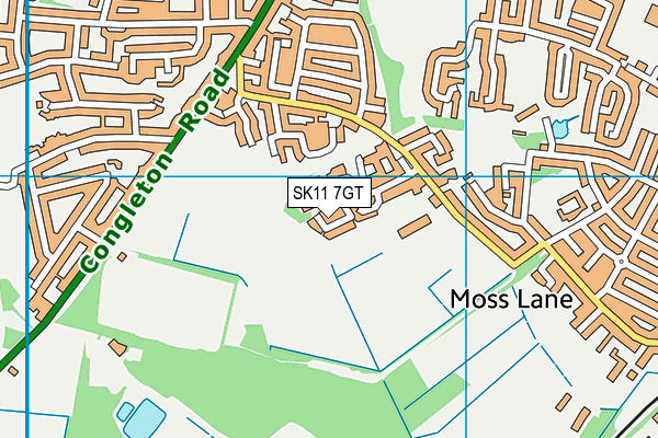 SK11 7GT map - OS VectorMap District (Ordnance Survey)