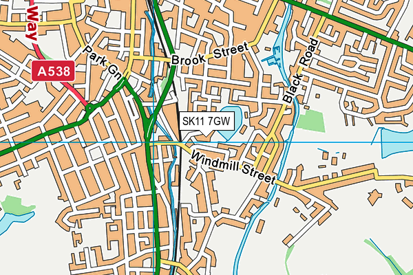 SK11 7GW map - OS VectorMap District (Ordnance Survey) SK11 7GW map - OS VectorMap District (Ordnance Survey)