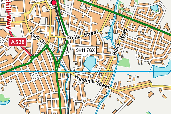 SK11 7GX map - OS VectorMap District (Ordnance Survey)