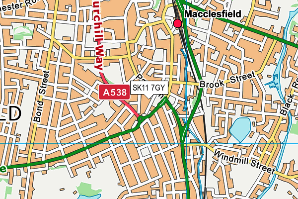 SK11 7GY map - OS VectorMap District (Ordnance Survey)