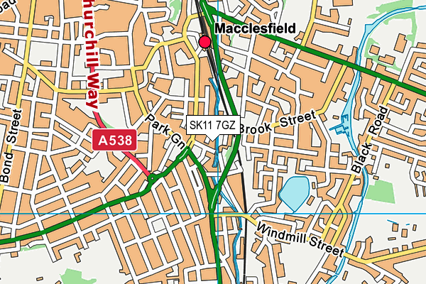 SK11 7GZ map - OS VectorMap District (Ordnance Survey)
