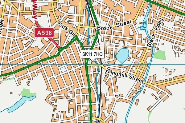 SK11 7HQ map - OS VectorMap District (Ordnance Survey)