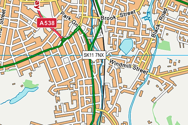 SK11 7NX map - OS VectorMap District (Ordnance Survey)