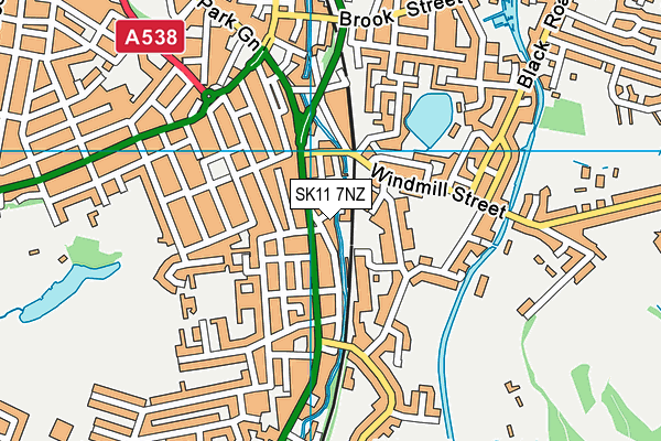 SK11 7NZ map - OS VectorMap District (Ordnance Survey)