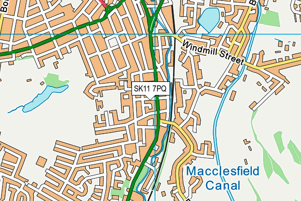 SK11 7PQ map - OS VectorMap District (Ordnance Survey)