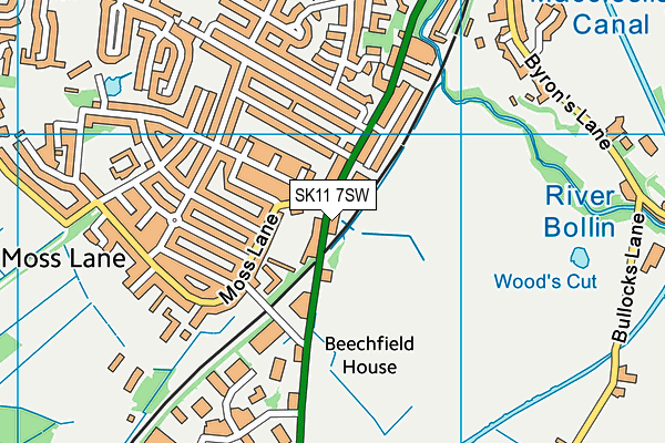 SK11 7SW map - OS VectorMap District (Ordnance Survey)