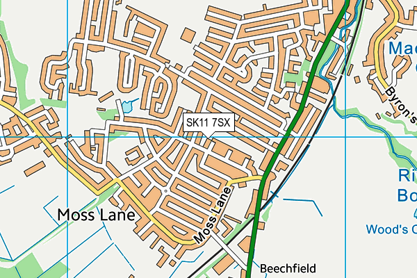 SK11 7SX map - OS VectorMap District (Ordnance Survey) SK11 7SX map - OS VectorMap District (Ordnance Survey)