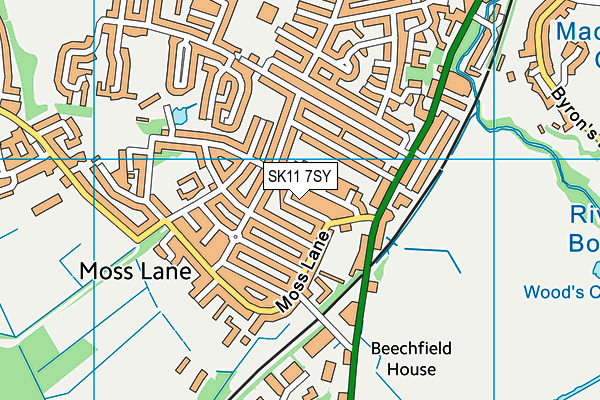 SK11 7SY map - OS VectorMap District (Ordnance Survey)