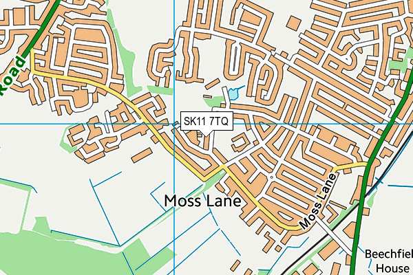 SK11 7TQ map - OS VectorMap District (Ordnance Survey) SK11 7TQ map - OS VectorMap District (Ordnance Survey)