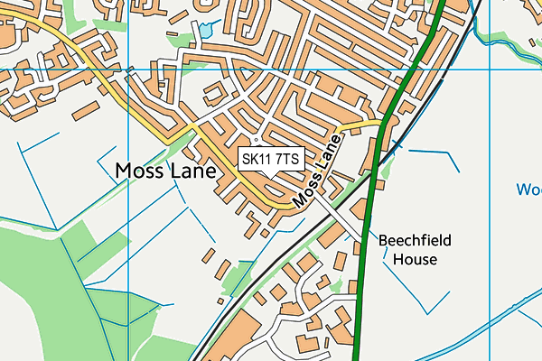 SK11 7TS map - OS VectorMap District (Ordnance Survey)