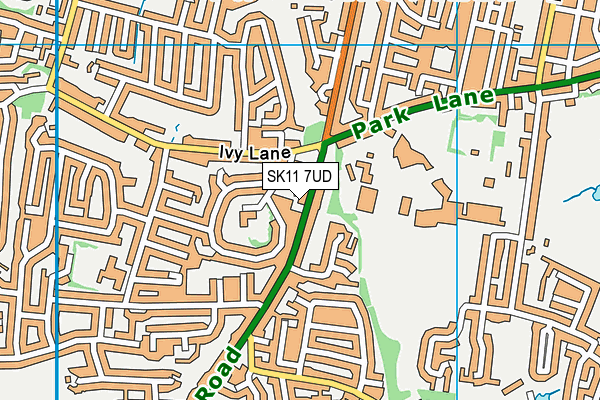 SK11 7UD map - OS VectorMap District (Ordnance Survey)
