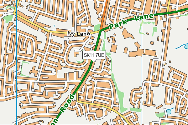 SK11 7UE map - OS VectorMap District (Ordnance Survey)