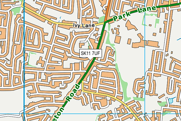 SK11 7UF map - OS VectorMap District (Ordnance Survey)