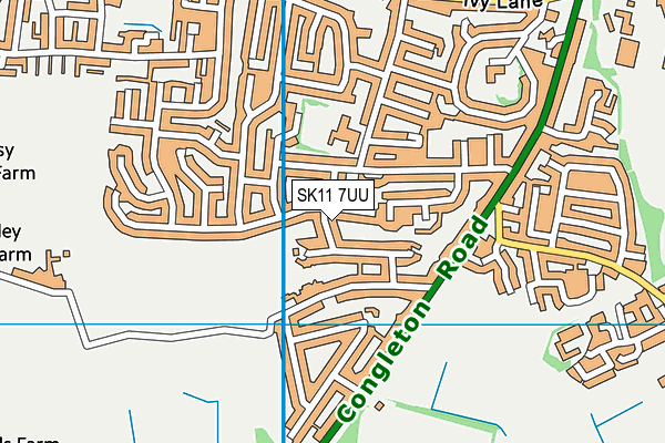 SK11 7UU map - OS VectorMap District (Ordnance Survey) SK11 7UU map - OS VectorMap District (Ordnance Survey)