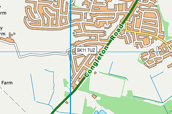 SK11 7UZ map - OS VectorMap District (Ordnance Survey) SK11 7UZ map - OS VectorMap District (Ordnance Survey)