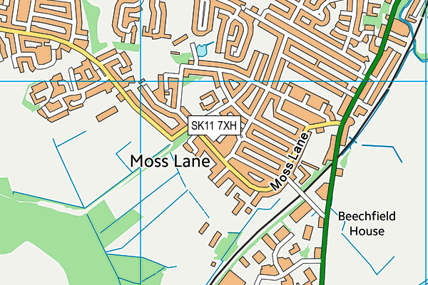 SK11 7XH map - OS VectorMap District (Ordnance Survey)